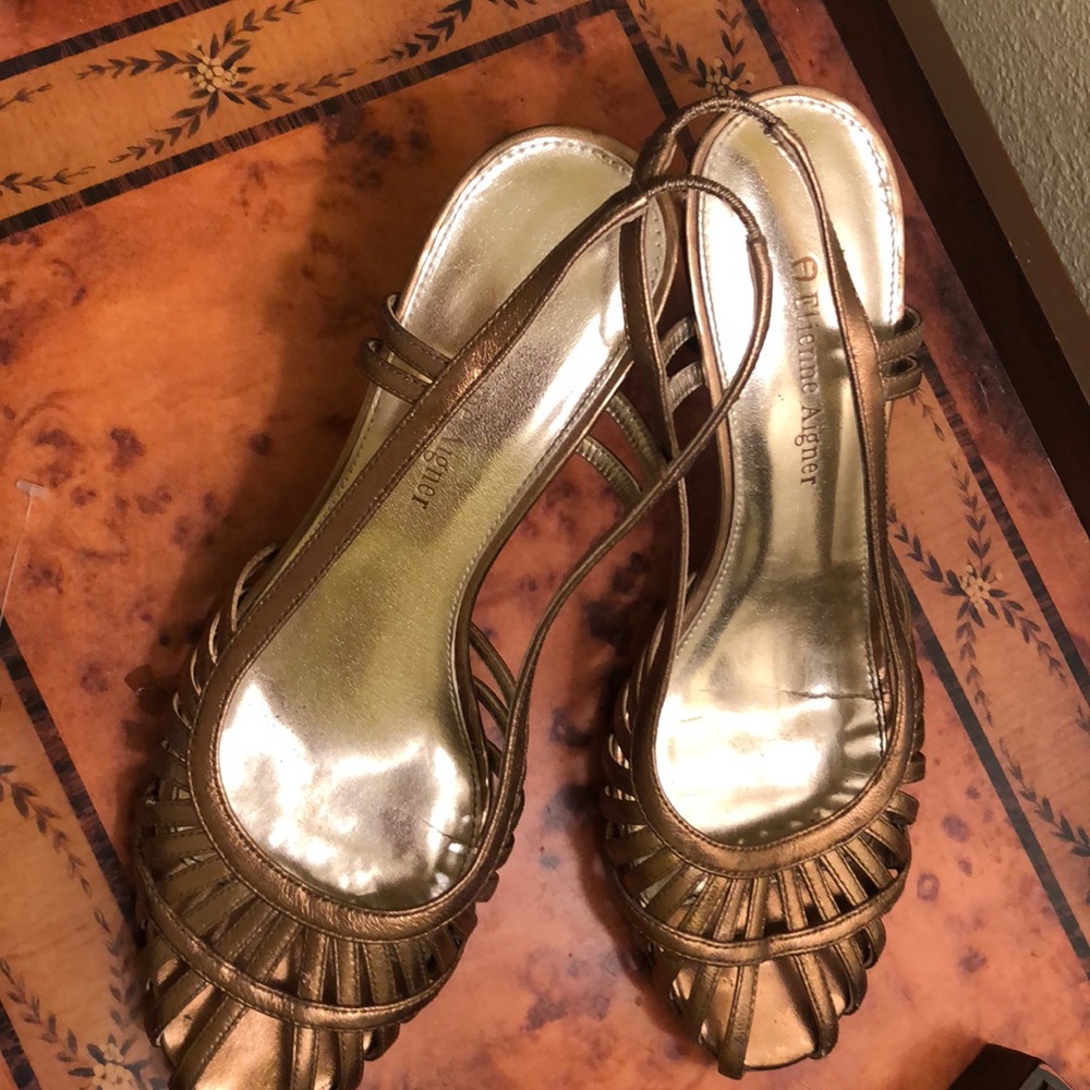 kitty heel sandals by Etienne Aigner